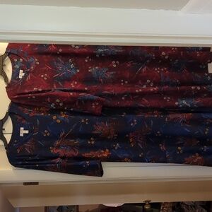 Denim&Co Floral Midi Dresses in Blue and Red